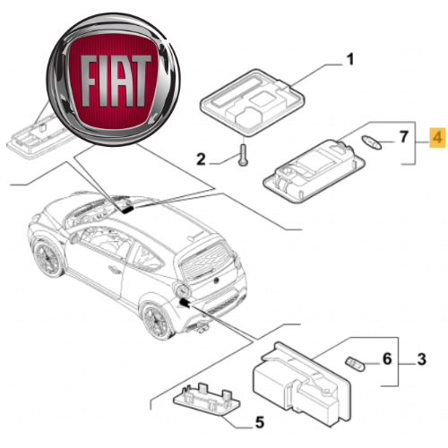 🚚 156086407 FIAT - PLAFONIERA ORIGINALE ALFA ROMEO MITO