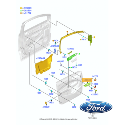 ✅ 2033829 FORD - MANIGLIA INTERNA DESTRA FORD KUGA ORIGINALE NUOVO