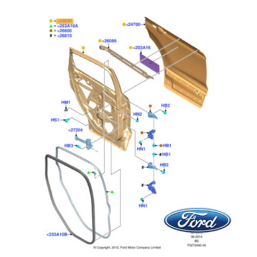 ✅ 2413516 2032833 FORD - PORTIERA POSTERIORE SINISTRA FORD KUGA