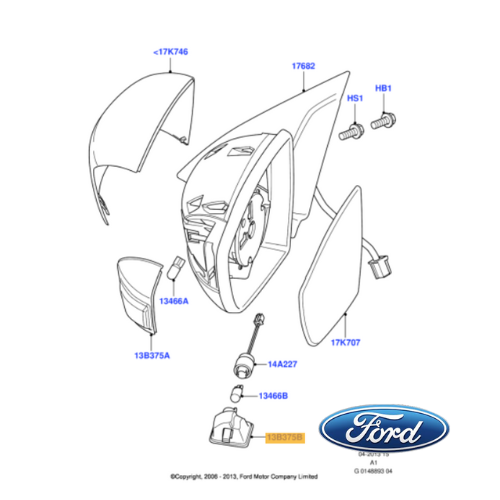 ✅ 4507349 FORD - INDICATORE DIREZIONE SU RETROVISORE