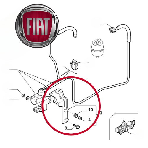 🚚 50510292 FIAT - STAFFA FILTRO ARIA E TUBAZIONI FIAT GRANDE PUNTO (2008-2009)