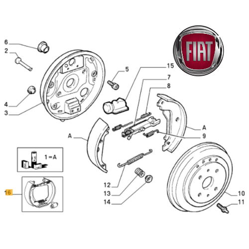 ✅ 71740713 FIAT - KIT GANASCE PREMONTATE CON CILINDRETTI 9948202