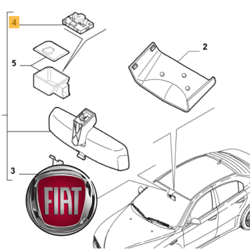 ✅ 71748233 FIAT - SENSORE SPECCHIO RETROVISORE INTERNO RILEVAMENTO UMIDITA' PARABREZZA ORIGINALE ALFA ROMEO 159