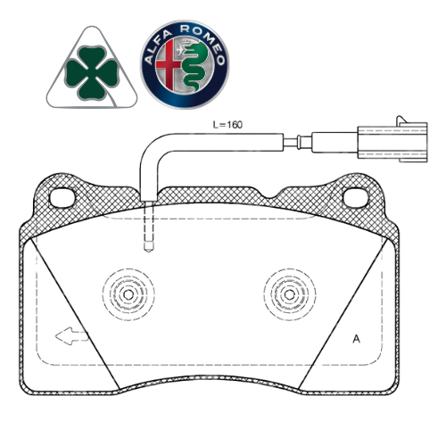 ✅ 77365490 FIAT - SERIE PASTIGLIE FRENO ALFA ROMEO GIULIETTA QUADRIFOGLIO VERDE 1750 TBI