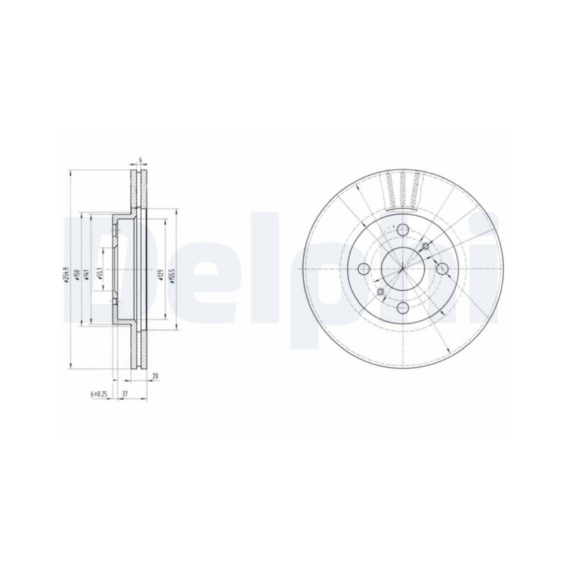 ✅ BG3520 DELPHI - PAIR OF BRAKE DISCS 2 PCS 435120D050 TOYOTA
