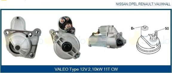 ✅ Motorino d'Avviamento PARIS-RHONE PRSL132 per NISSAN, OPEL, RENAULT, VAUXHALL - OE 23300-AW300