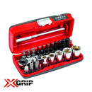 USAG U06090004 ASSORTIMENTO CON BUSSOLE ESAGONALI SPECIALI X-GRIP ED INSERTI PER AVVITATURA X-GRIP 609 1/4 SKX