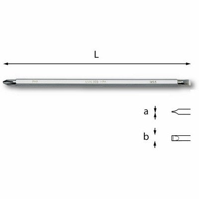 U03330028  - Lame reversibili COMBIDRIVE per viti con intaglio ed impronta a croce PHILLIPS