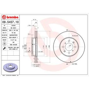 09.5457.10 BREMBO Disco freno