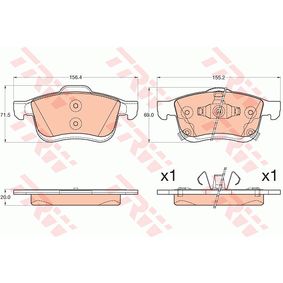 GDB2060 TRW Kit pastiglie freno Freno a disco