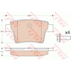 GDB1988 TRW Kit pastiglie freno Freno a disco