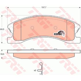 GDB4133 TRW COTEC Kit pastiglie freno Freno a disco