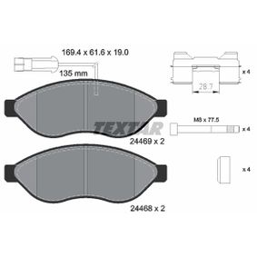 2446901 TEXTAR Kit pastiglie freno Freno a disco