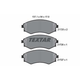 2172501 TEXTAR Kit pastiglie freno Freno a disco