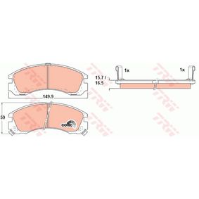 GDB1126 TRW COTEC Kit pastiglie freno Freno a disco