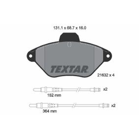 2163201 TEXTAR Kit pastiglie freno Freno a disco