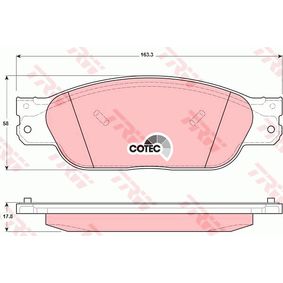 GDB1401 TRW COTEC Kit pastiglie freno Freno a disco