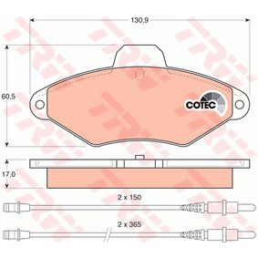 GDB1101 TRW COTEC Kit pastiglie freno Freno a disco