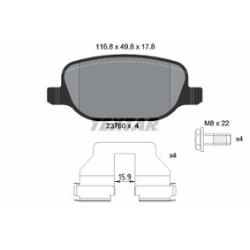 2376001 TEXTAR Kit pastiglie freno Freno a disco