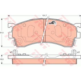 GDB3192 TRW COTEC Kit pastiglie freno Freno a disco