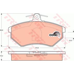 GDB1044 TRW COTEC Kit pastiglie freno Freno a disco