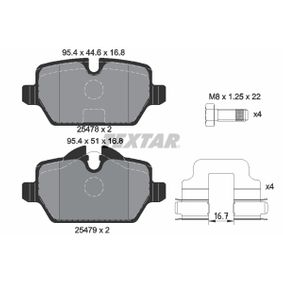 2547801 TEXTAR Kit pastiglie freno Freno a disco