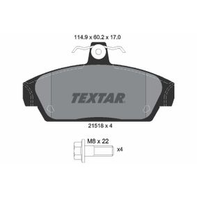 2151801 TEXTAR Kit pastiglie freno Freno a disco