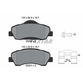 2525001 TEXTAR Kit pastiglie freno Freno a disco