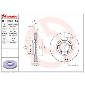 09.6967.14 BREMBO Disco freno