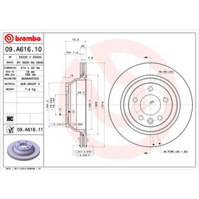 09.A616.10 BREMBO Disco freno