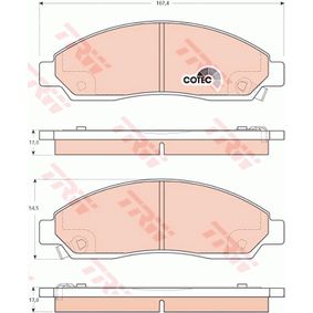 GDB3466 TRW COTEC Kit pastiglie freno Freno a disco