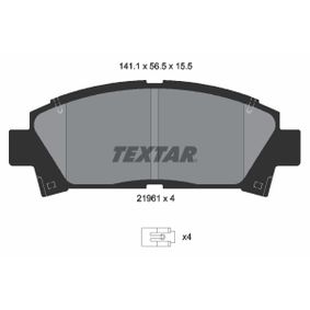 2196102 TEXTAR Kit pastiglie freno Freno a disco