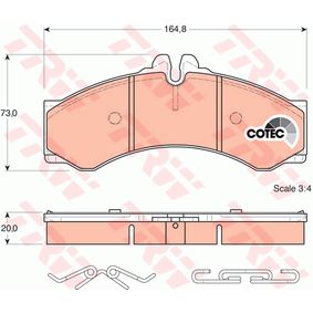 GDB1288 TRW COTEC Kit pastiglie freno Freno a disco