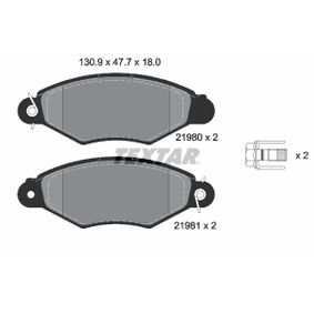 2198004 TEXTAR Kit pastiglie freno Freno a disco