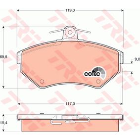 GDB1266 TRW COTEC Kit pastiglie freno Freno a disco