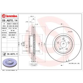 09.A870.11 BREMBO COATED DISC LINE Disco freno