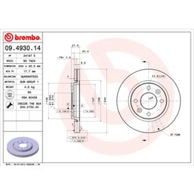 09.4930.14 BREMBO Disco freno