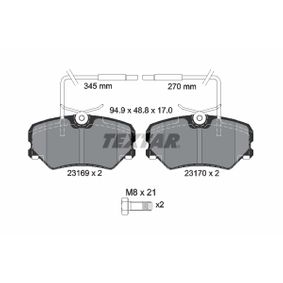 2316901 TEXTAR Kit pastiglie freno Freno a disco