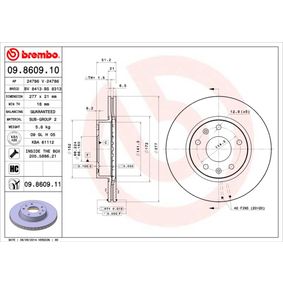 09.8609.11 BREMBO COATED DISC LINE Disco freno