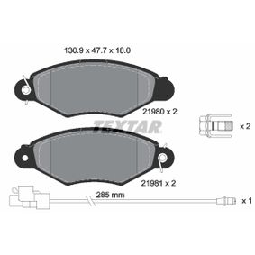 2198009 TEXTAR Kit pastiglie freno Freno a disco
