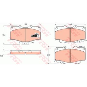 GDB797 TRW COTEC Kit pastiglie freno Freno a disco