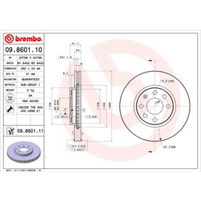 09.8601.10 BREMBO Disco freno