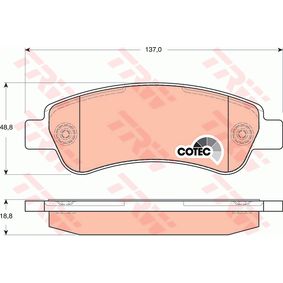 GDB1682 TRW COTEC Kit pastiglie freno Freno a disco