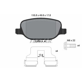 2376002 TEXTAR Kit pastiglie freno Freno a disco