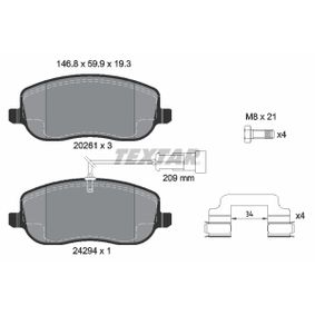 2429401 TEXTAR Kit pastiglie freno Freno a disco
