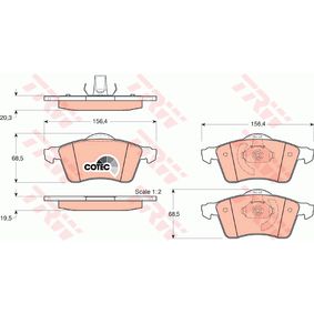 GDB1282 TRW COTEC Kit pastiglie freno Freno a disco