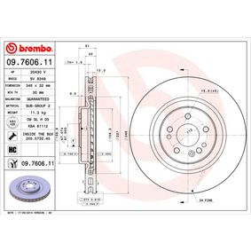 09.7606.11 BREMBO COATED DISC LINE Disco freno