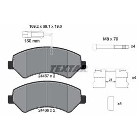 2446703 TEXTAR Kit pastiglie freno Freno a disco