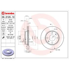 09.3125.10 BREMBO Disco freno