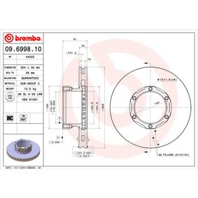 09.6998.10 BREMBO Disco freno